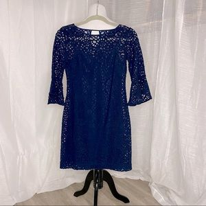 NWOT Lilly Pulitzer XXS Navy Lace Overlay Dress